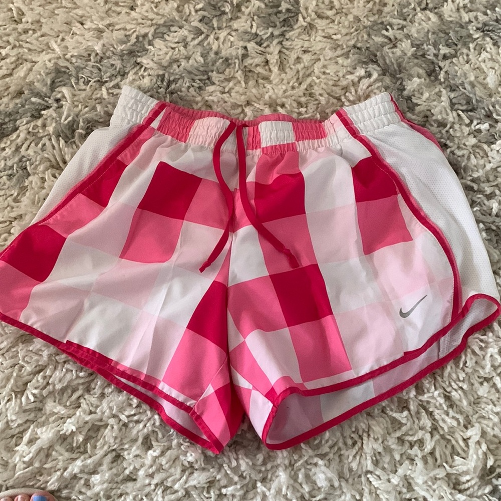 Pink checkered Nike shorts